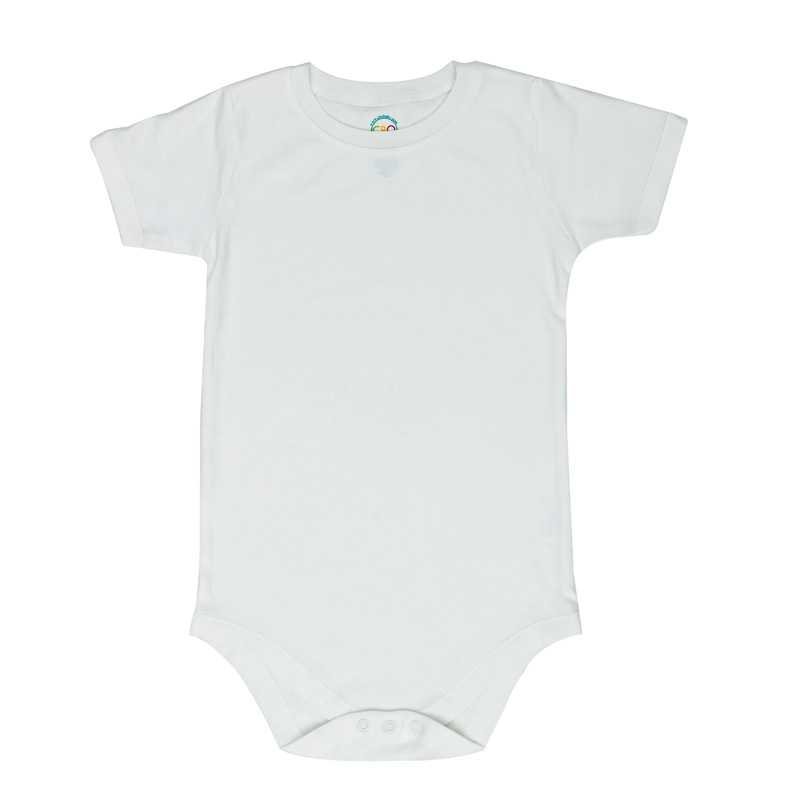 Short Sleeve Crew Neck Bodysuit - White - Toddler and Kids Onesies by CBO