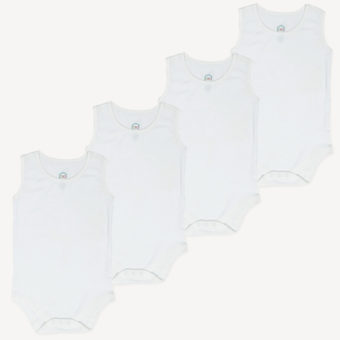 Sleeveless Bodysuit 4-Pack 2T, 3T, 4T, 5T, 6T, 7, 8-10 - CBO Baby